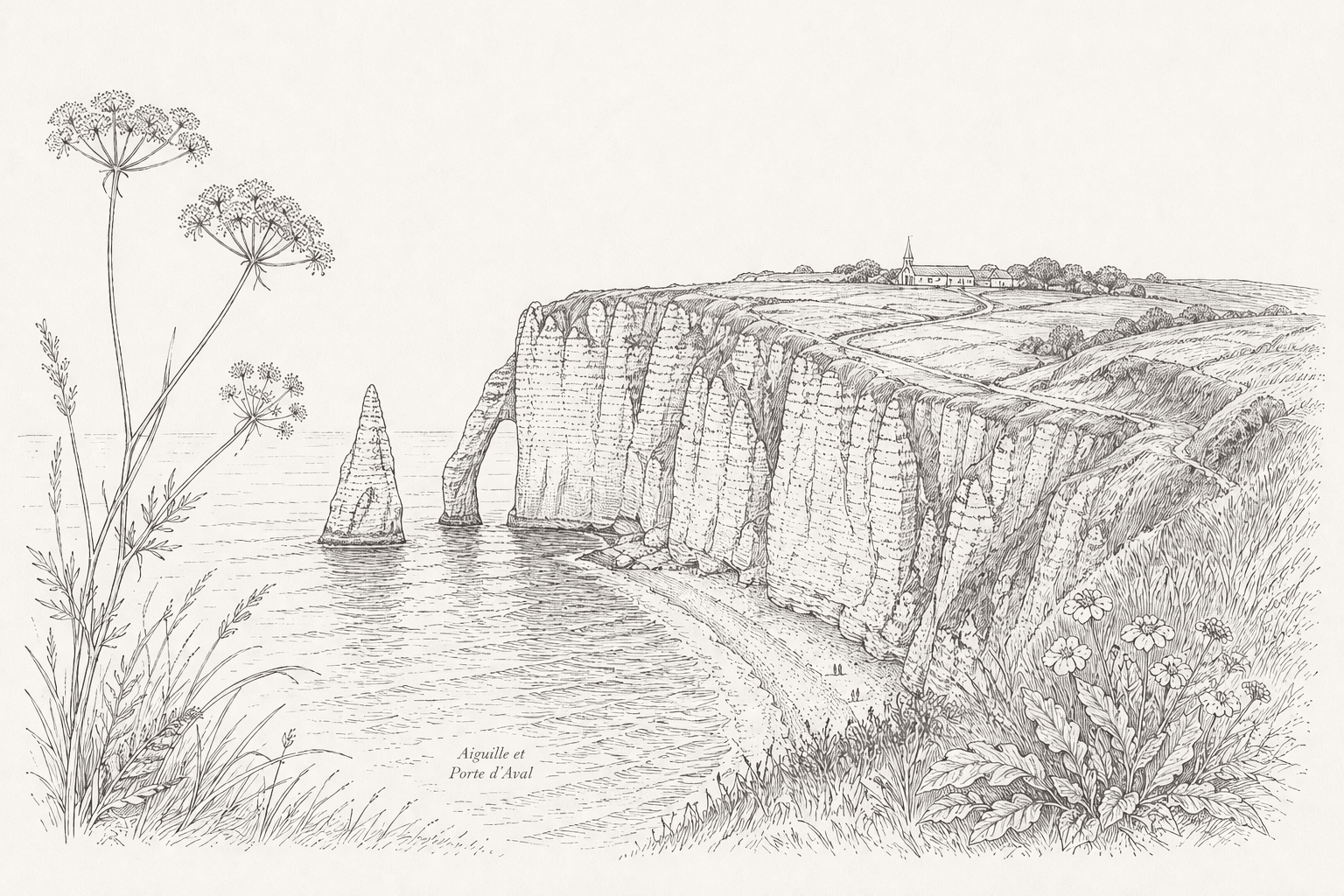 Illustration des falaises d'Étretat